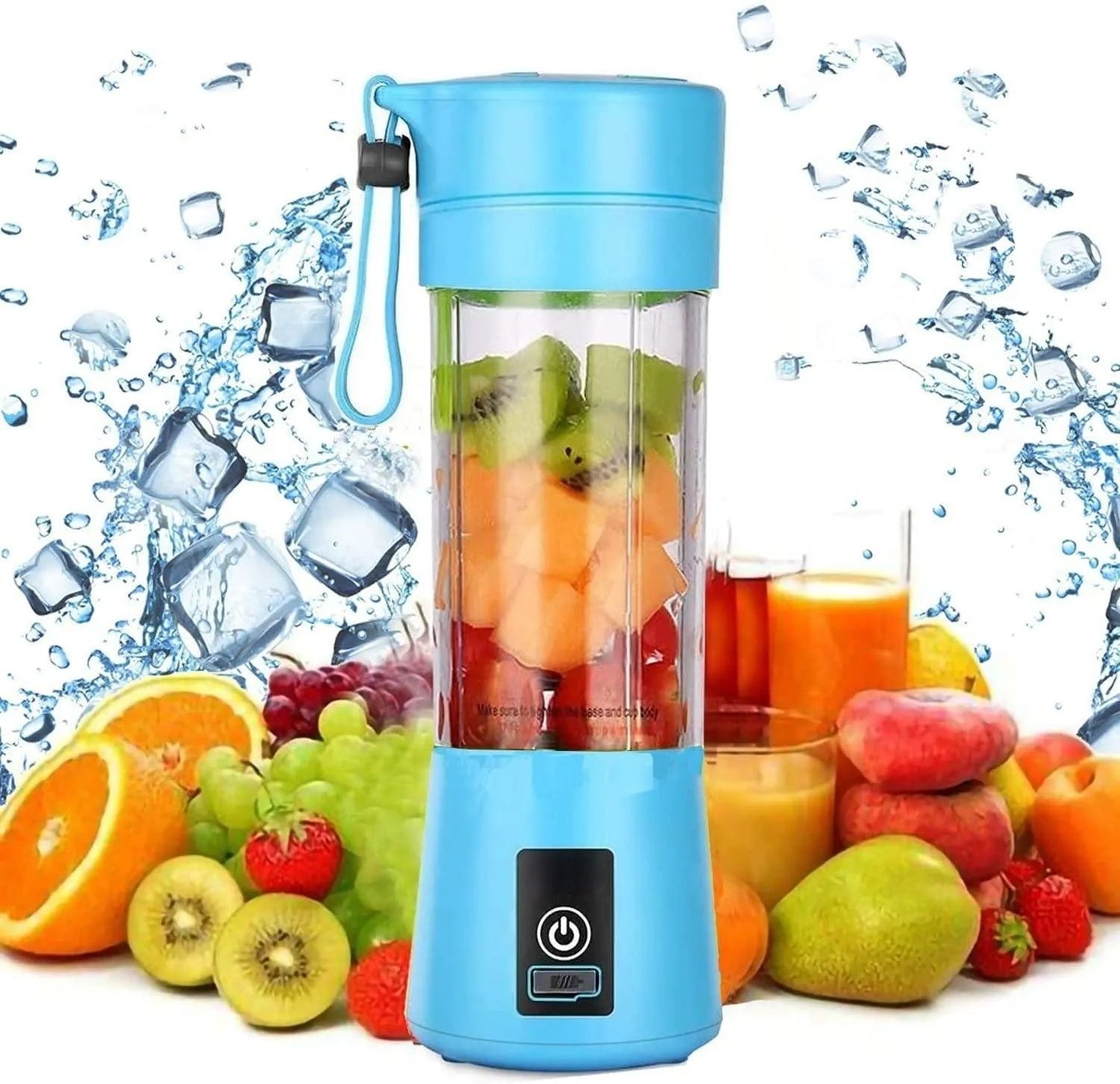 Juicer Blender 6 Blades ā USB Rechargeable Portable 380ml Mini Fruit Bottle for Smoothies & Shakes