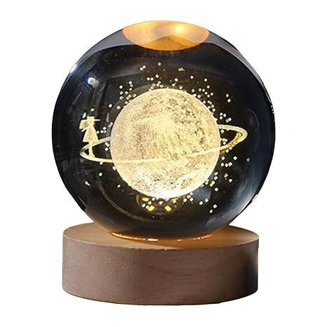 “Crystal Ball Night Light – Elegant Spacewalk Lamp for Bedroom, Office, and Home Décor”