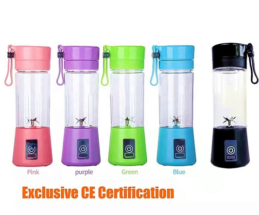 Juicer Blender 6 Blades – USB Rechargeable Portable 380ml Mini Fruit Bottle for Smoothies & Shakes
