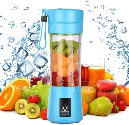 Juicer Blender 6 Blades – USB Rechargeable Portable 380ml Mini Fruit Bottle for Smoothies & Shakes